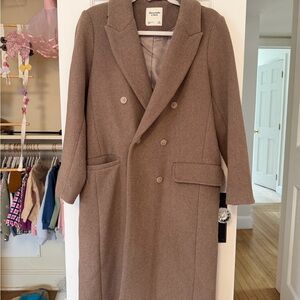 Abercrombie & Fitch women’s Double-Breasted Pea Coat in Taupe Brown